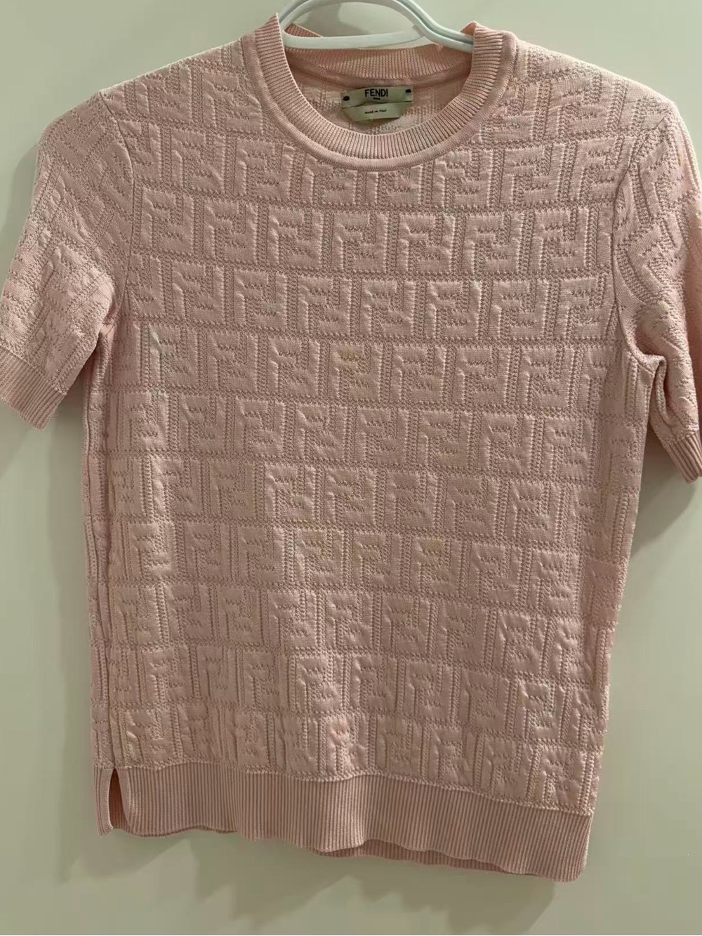 Fendi pink FF motif knitted top